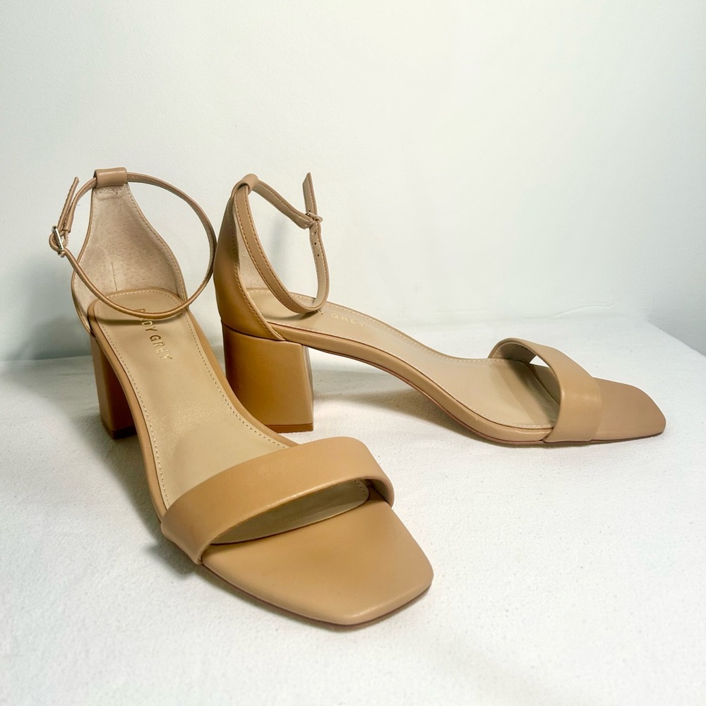 Birdy Grey Tan Block Heel Sandals